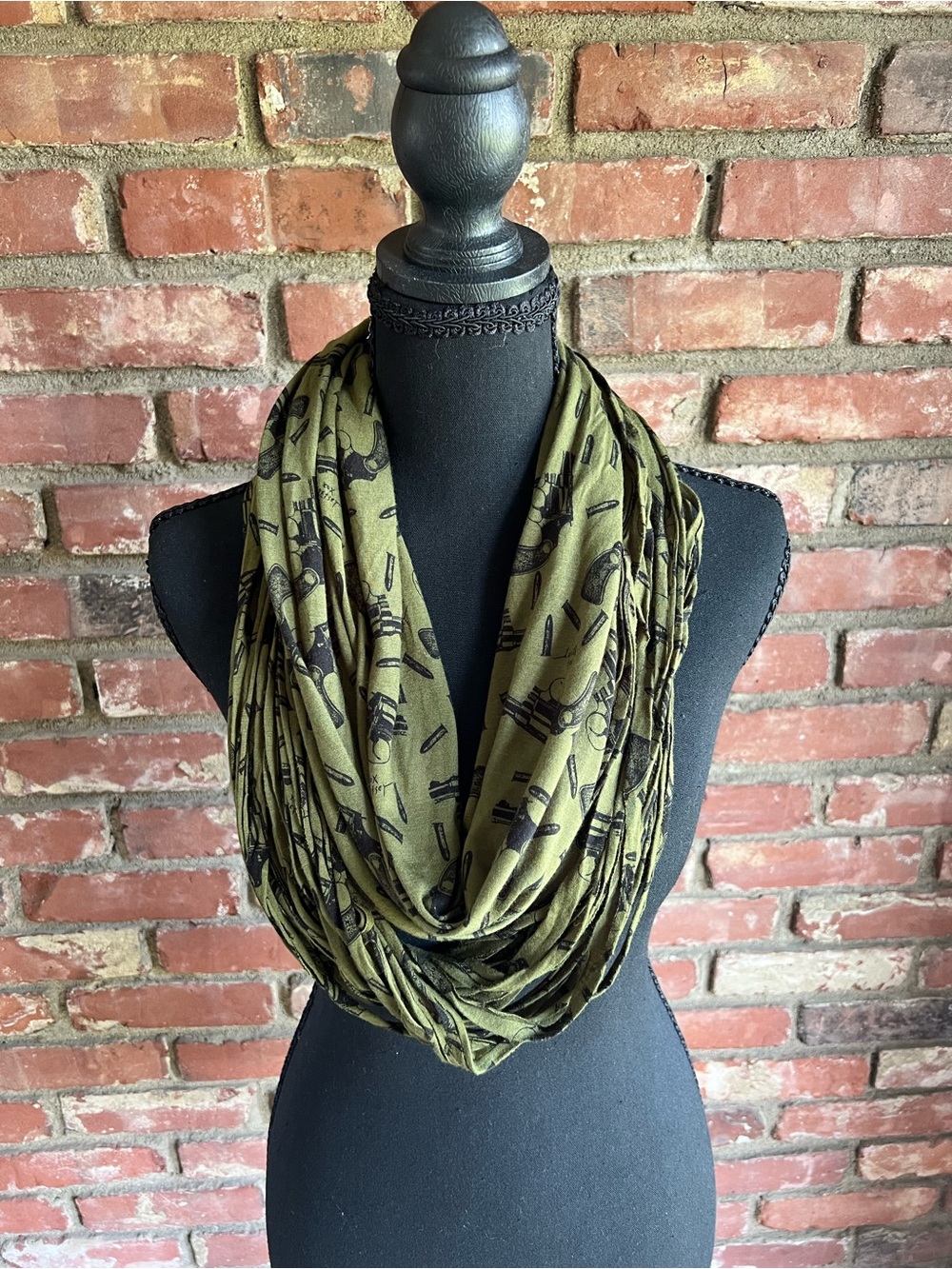 Betsey Johnson Gun Print Infinity Scarf - Picture 2 of 6